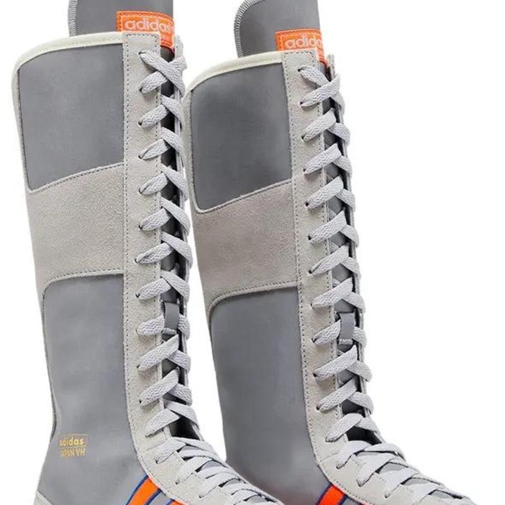 Adidas Women's Lace-Up Gray and Orange Boots